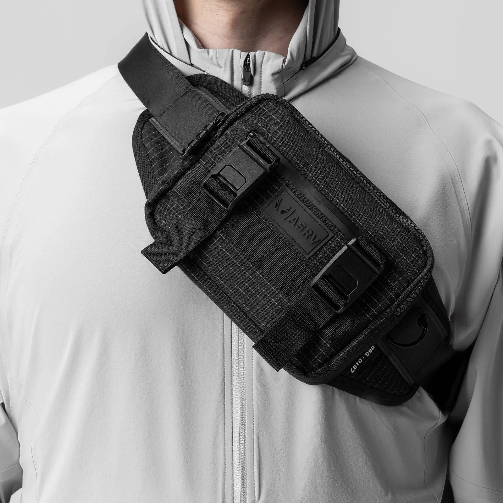 0197. Small Crossbody Bag - Black "Grid" ASRV