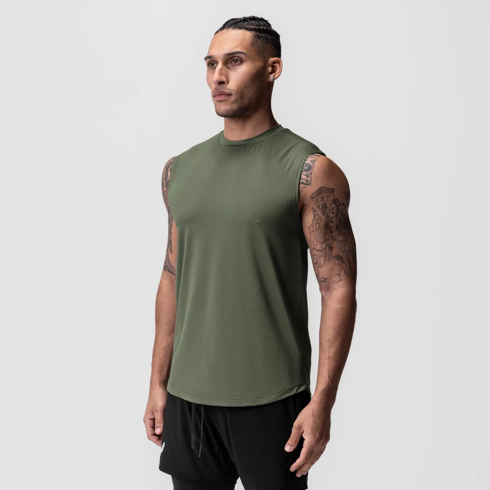 0757. AeroSilver Cutoff Tank - Olive ASRV