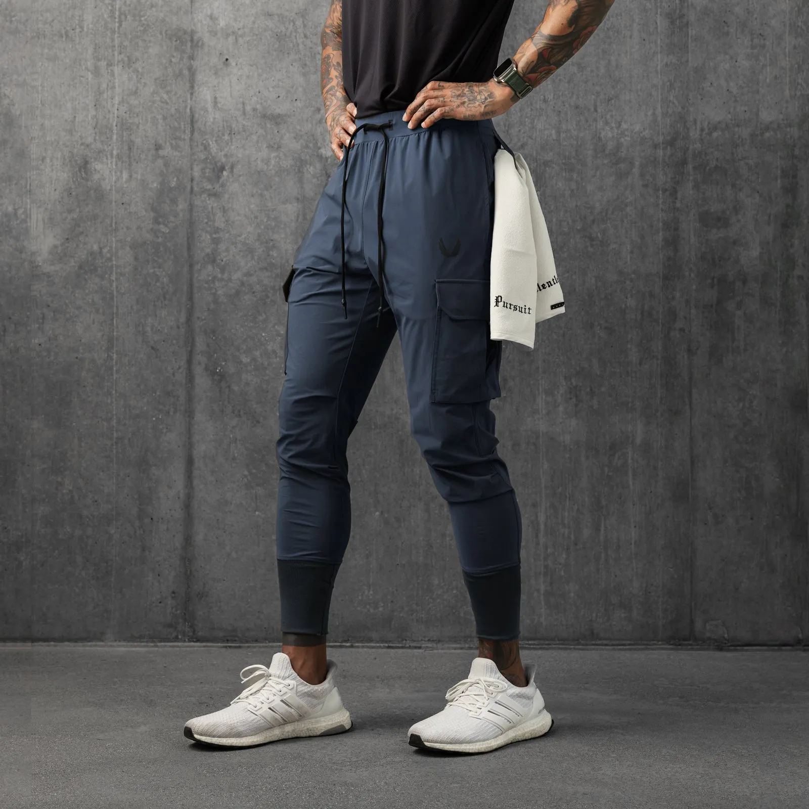 0825. Tetra-Lite Cargo High Rib Jogger - Navy ASRV