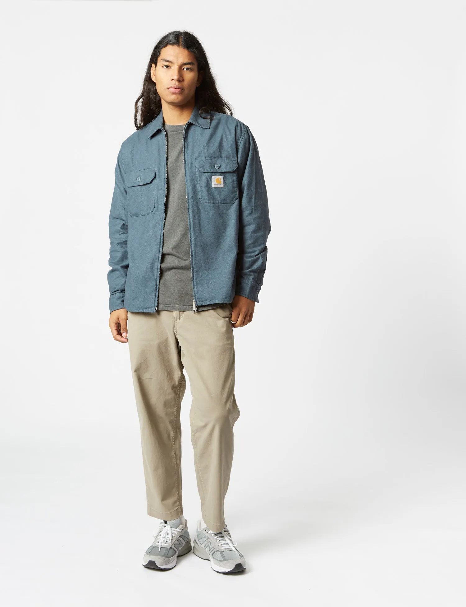 #1 Best Seller: Carhartt-WIP Milford Zip Shirt Jacket (Loose) - Ore Blue  Going Fast!