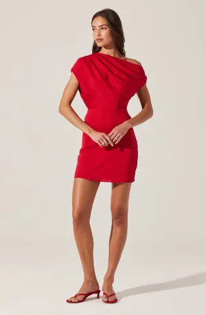 #1 Best Seller: Draped Off Shoulder Mini Dress  Last Few Pieces!