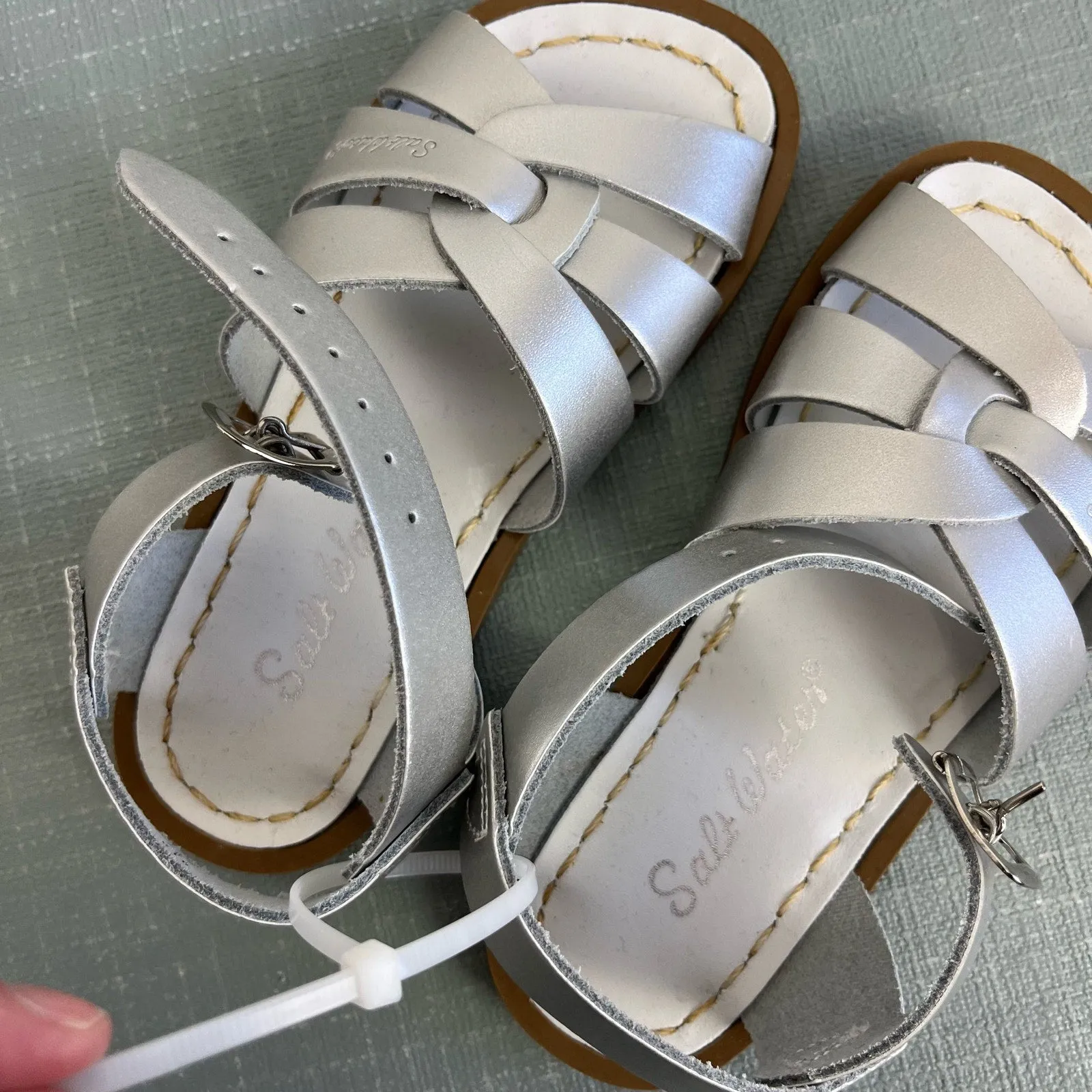 #1 Best Seller: Saltwater Original Girls Silver Sandals 9  Stylish & Comfortable