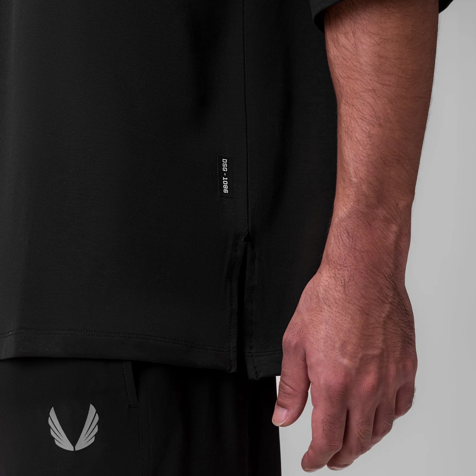 1086. Supima 3/4-Sleeve Oversized Tee - Black ASRV