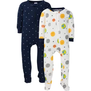 2-Pack Baby & Toddler Boys Earth Snug Fit Footed Cotton Pajamas Gerber Childrenswea