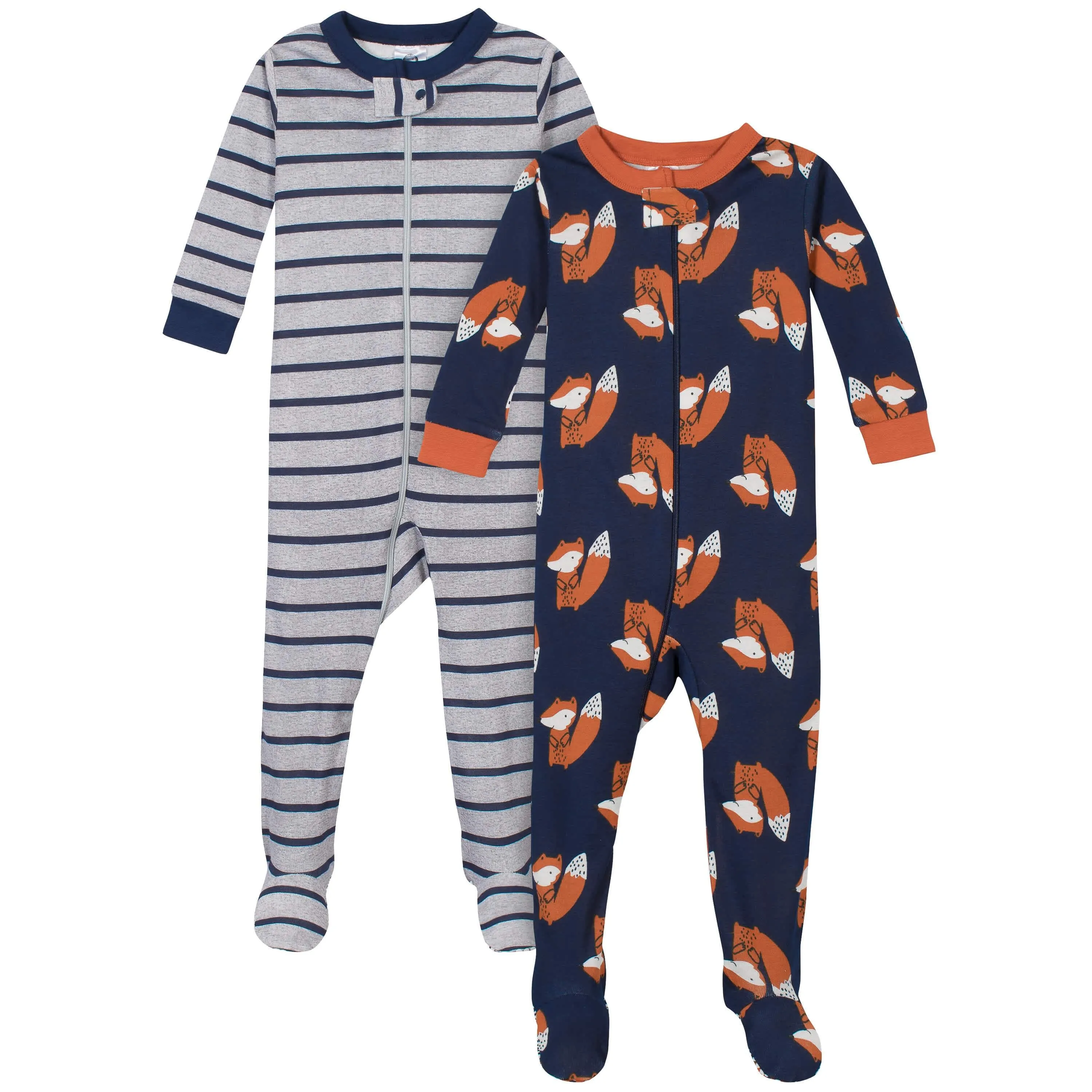2-Pack Baby & Toddler Boys Fox Snug Fit Footed Cotton Pajamas Gerber Childrenswea