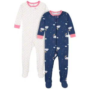2-Pack Baby & Toddler Girls Dreams Snug Fit Footed Cotton Pajamas Gerber Childrenswea