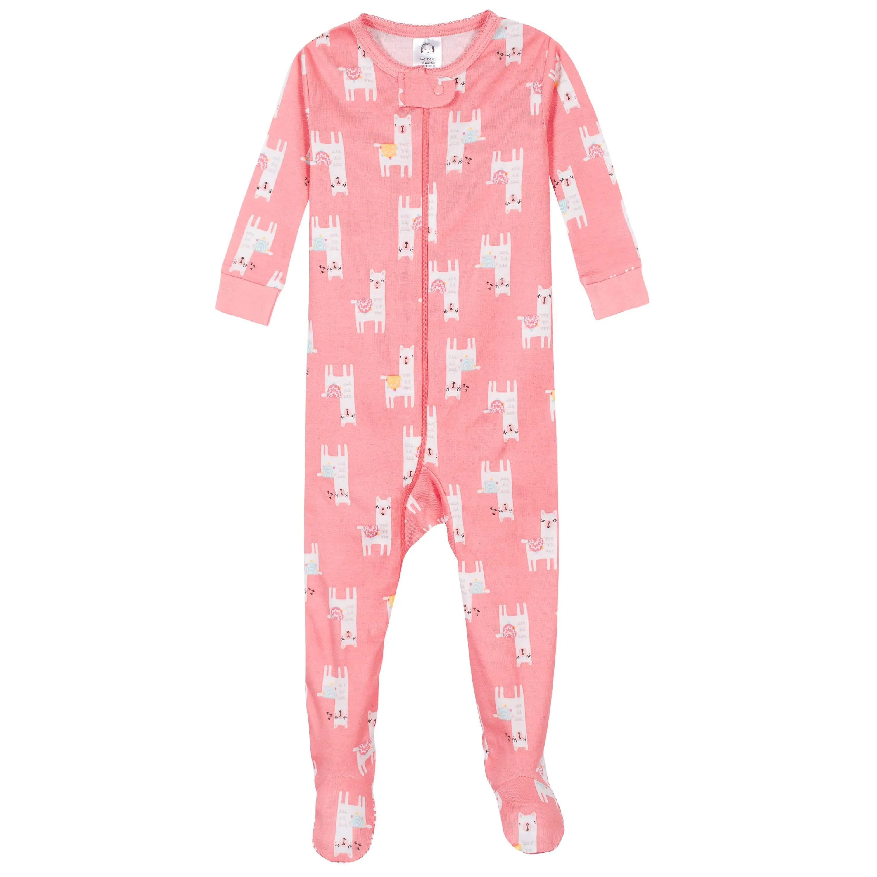 2-Pack Baby & Toddler Girls Llama Snug Fit Footed Cotton Pajamas Gerber Childrenswea