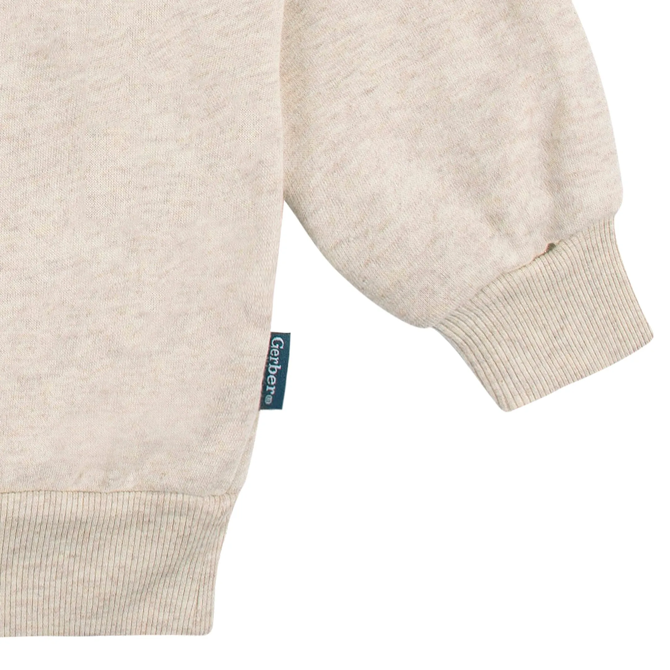 2-Piece Infant & Toddler Neutral Oatmeal Heather Sweatshirt & Pant Set Gerber Childrenswea