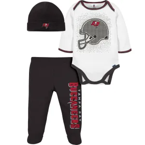 3-Piece Baby Boys Buccaneers Bodysuit, Footed Pant, & Cap Set Gerber Childrenswea