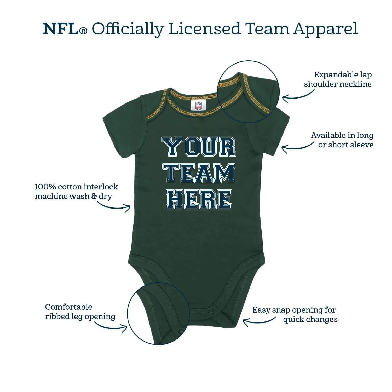 3-Piece Baby Boys Buffalo Bills Long Sleeve Bodysuit, Footed Pant, and Cap Set Gerber Childrenswea