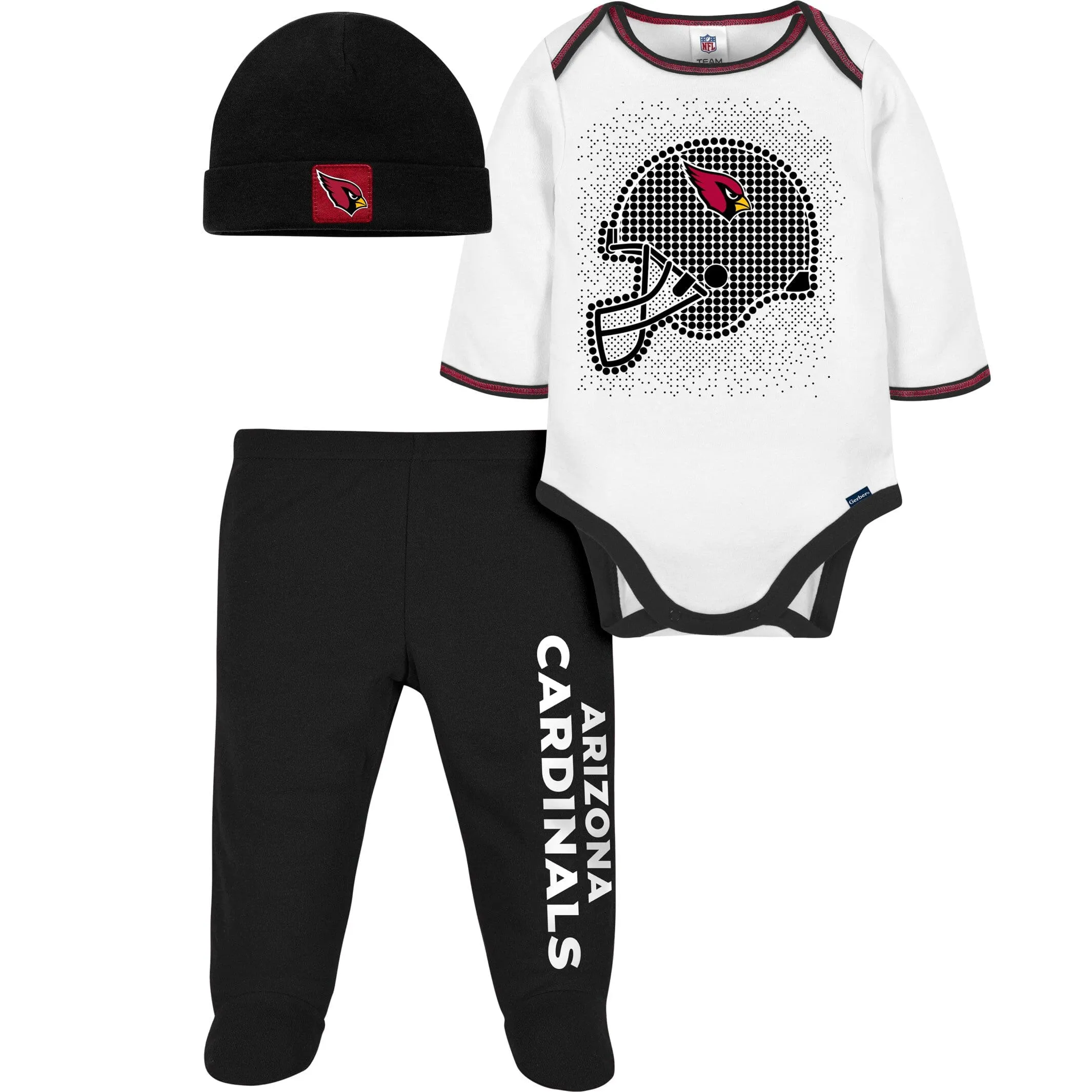 3-Piece Baby Boys Cardinals Bodysuit, Footed Pant, & Cap Set Gerber Childrenswea