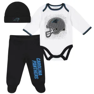 3-Piece Baby Boys Carolina Panthers Bodysuit, Footed Pant, and Cap Set Gerber Childrenswea