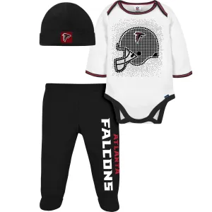 3-Piece Baby Boys Falcons Bodysuit, Footed Pant, & Cap Set Gerber Childrenswea