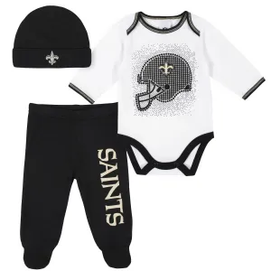 3-Piece Baby Boys New Orleans Saints Bodysuit, Footed Pant, and Cap Set Gerber Childrenswea