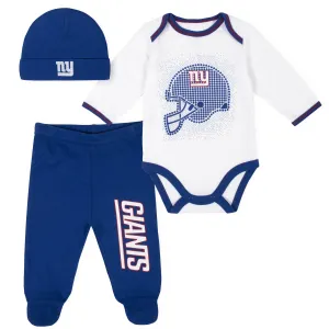 3-Piece Baby Boys New York Giants Bodysuit, Footed Pant, and Cap Set Gerber Childrenswea