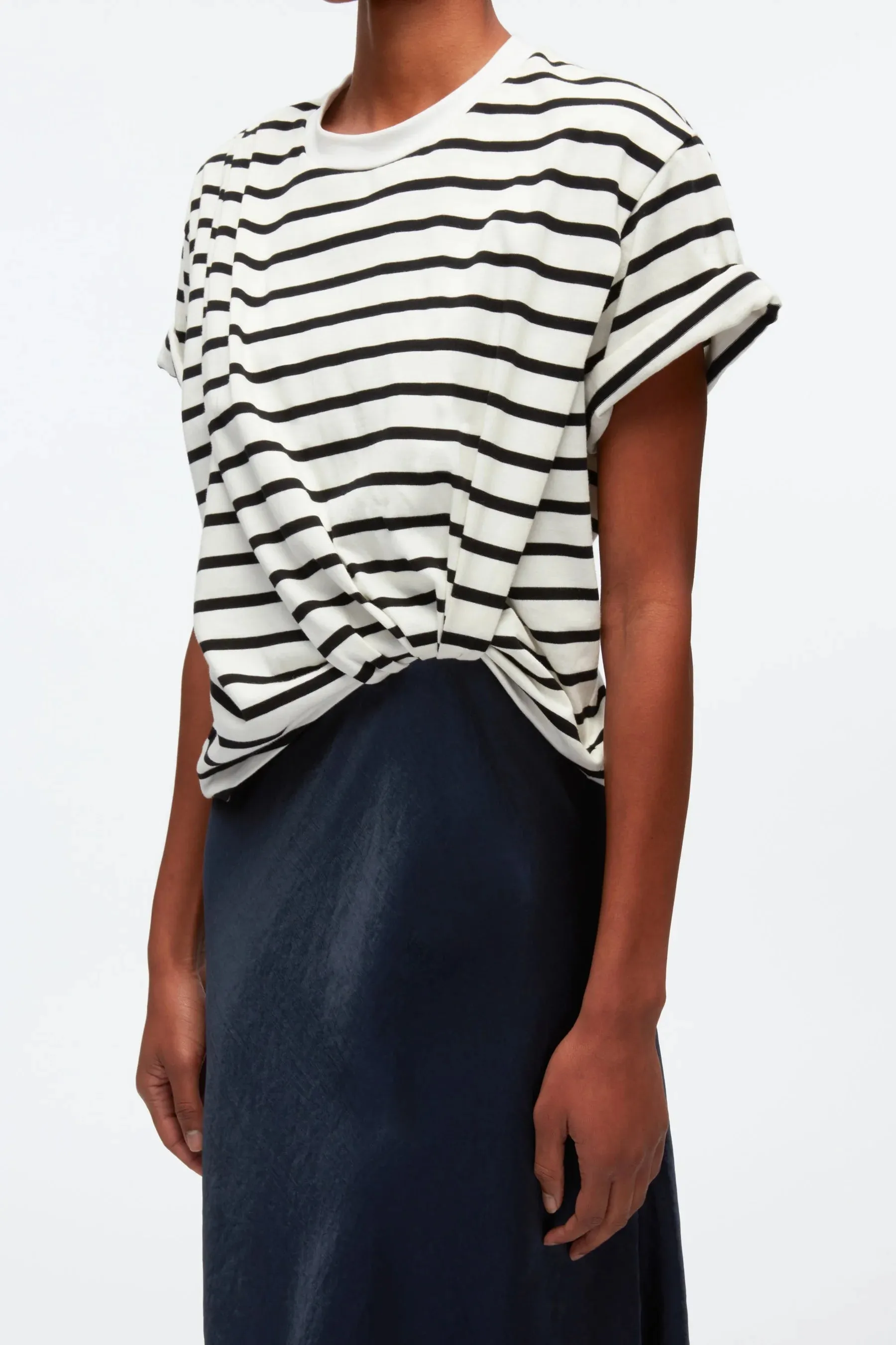 3.1 Phillip Lim Striped Draped T-shirt Slip Combo Dress Size Large NWT