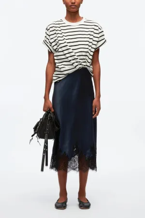 3.1 Phillip Lim Striped Draped T-shirt Slip Combo Dress Size Large NWT