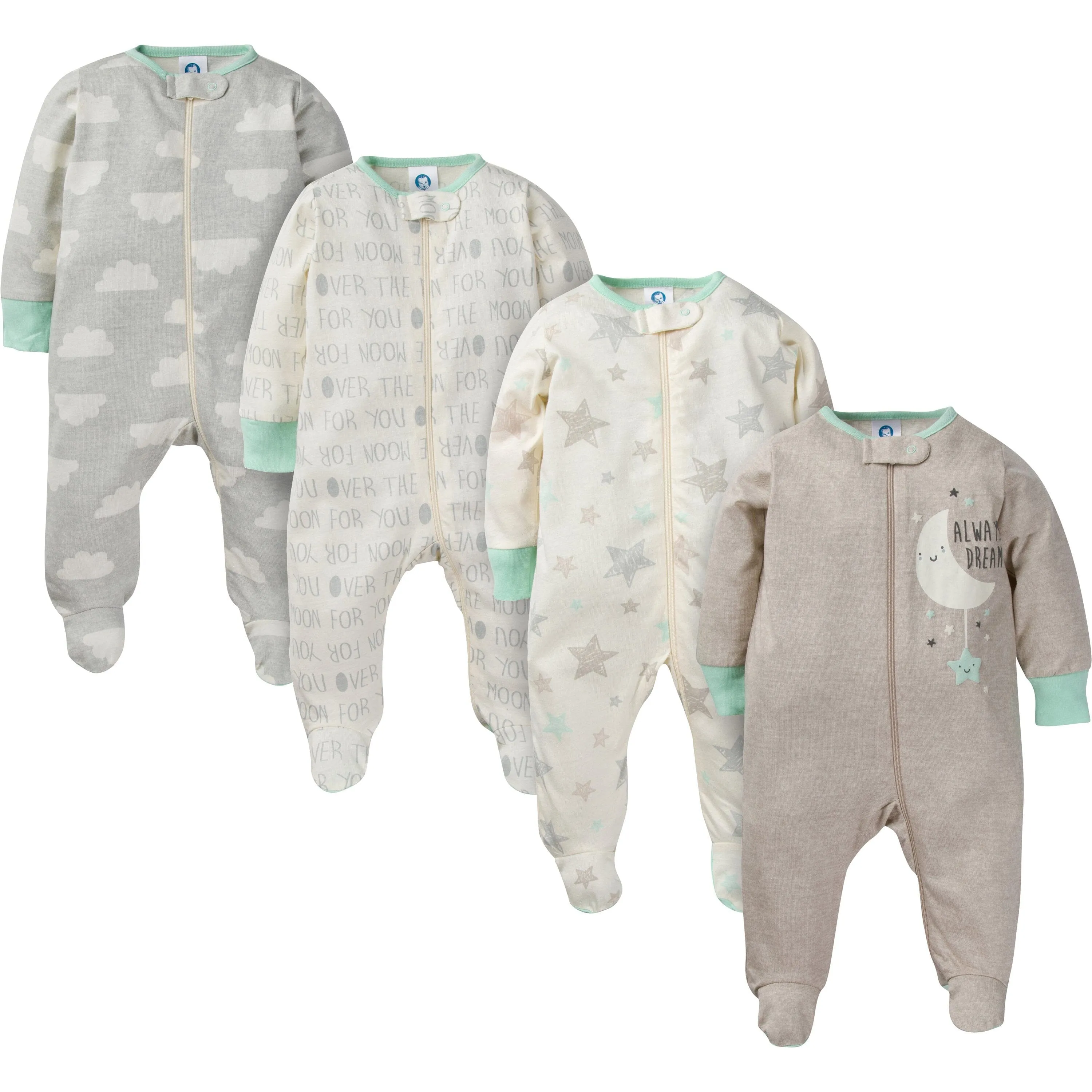 4-Pack Baby Neutral Moon & Stars Sleep 'N Plays Gerber Childrenswea