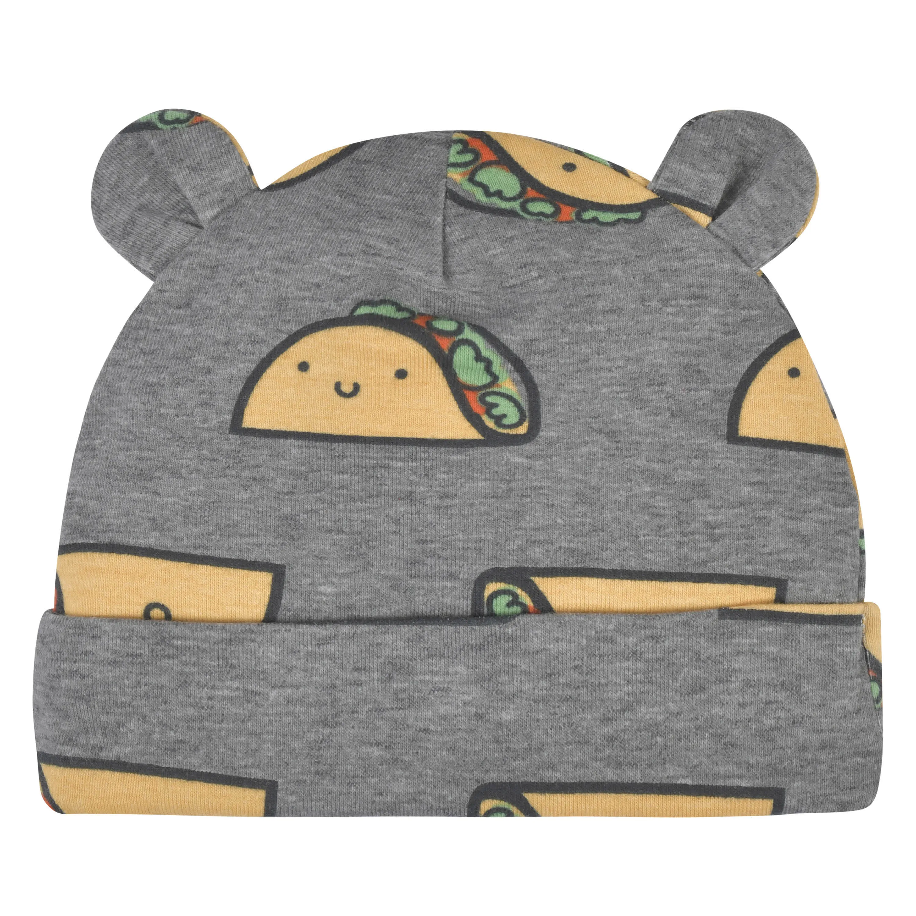 4-Piece Baby Neutral Comfy Stretch Taco Caps & No Scratch Mittens Set Gerber Childrenswea