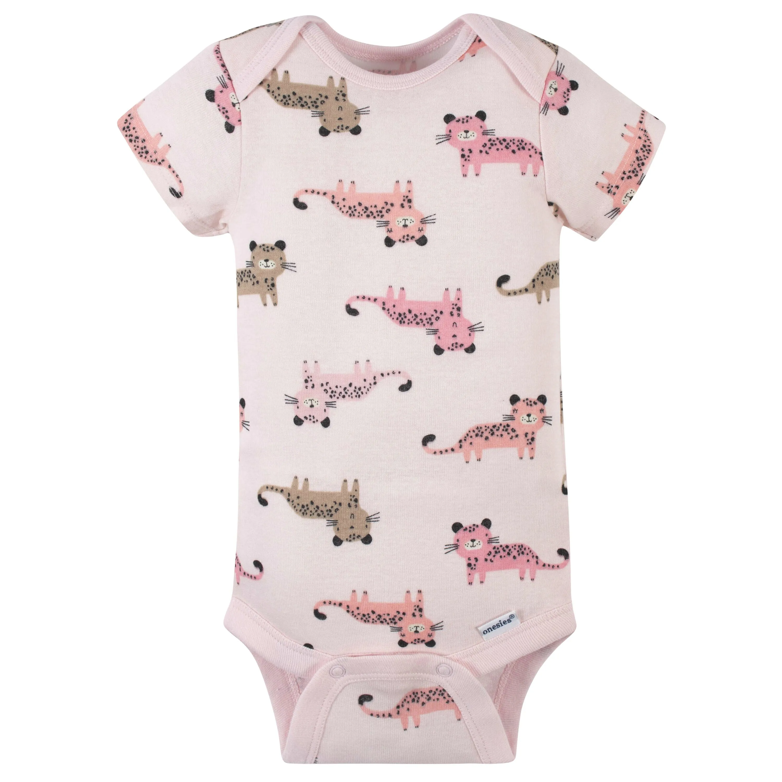 8-Pack Baby Girls Leopard Short Sleeve Onesies Bodysuits Gerber Childrenswea