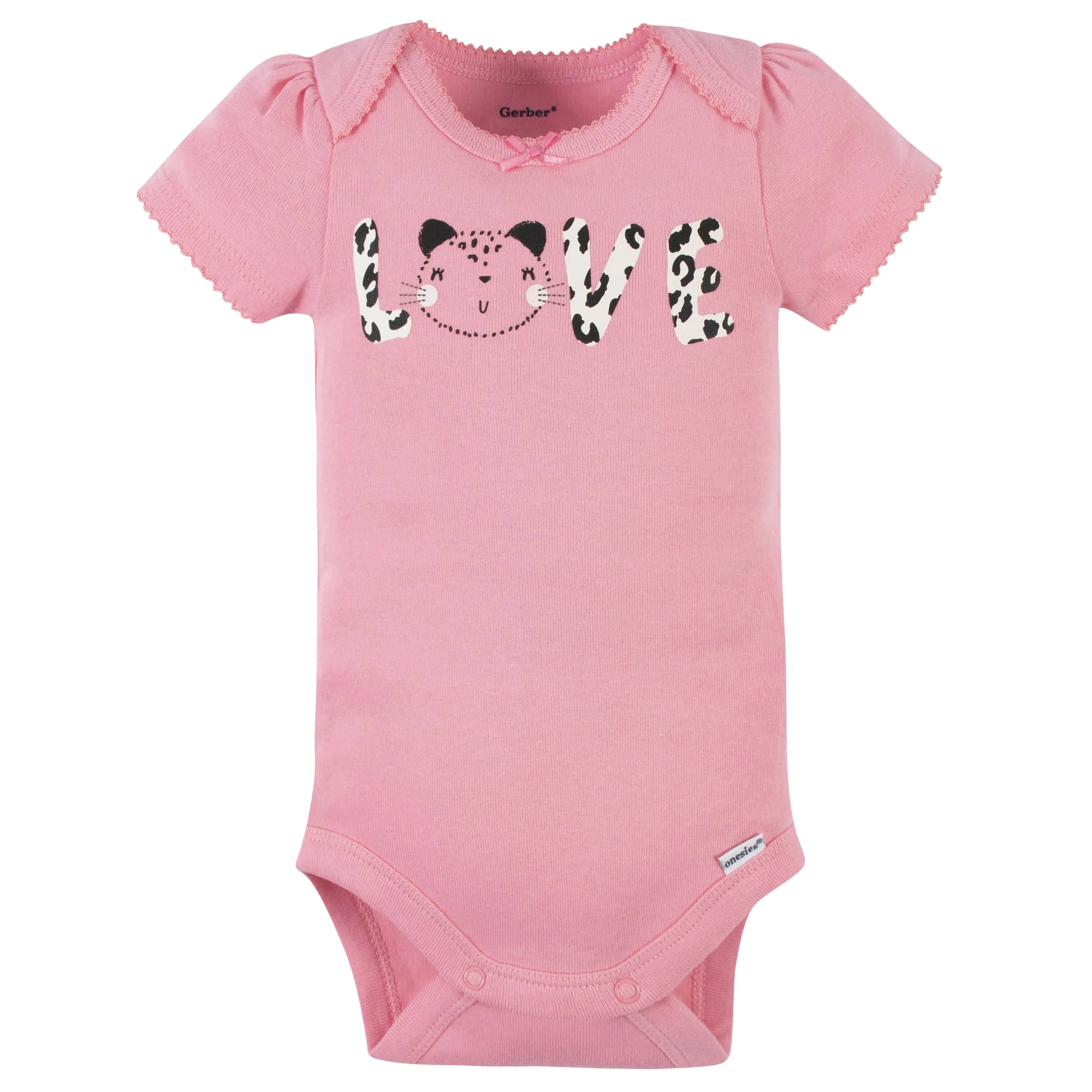 8-Pack Baby Girls Leopard Short Sleeve Onesies Bodysuits Gerber Childrenswea