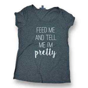 A Pea in the Pod Size L Gray Short Sleeve Maternity Top