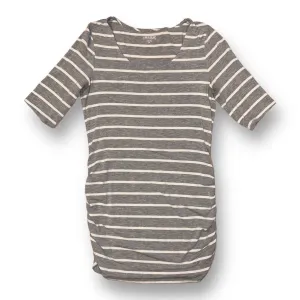A Pea in the Pod Size Small Gray Striped 3/4 Sleeve Maternity Top
