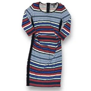 A Pea in the Pod Size XS Blue/Pink Zippered Back Striped Maternity Dress