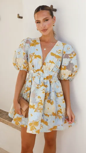 Abel Mini Dress - Blue Billy J
