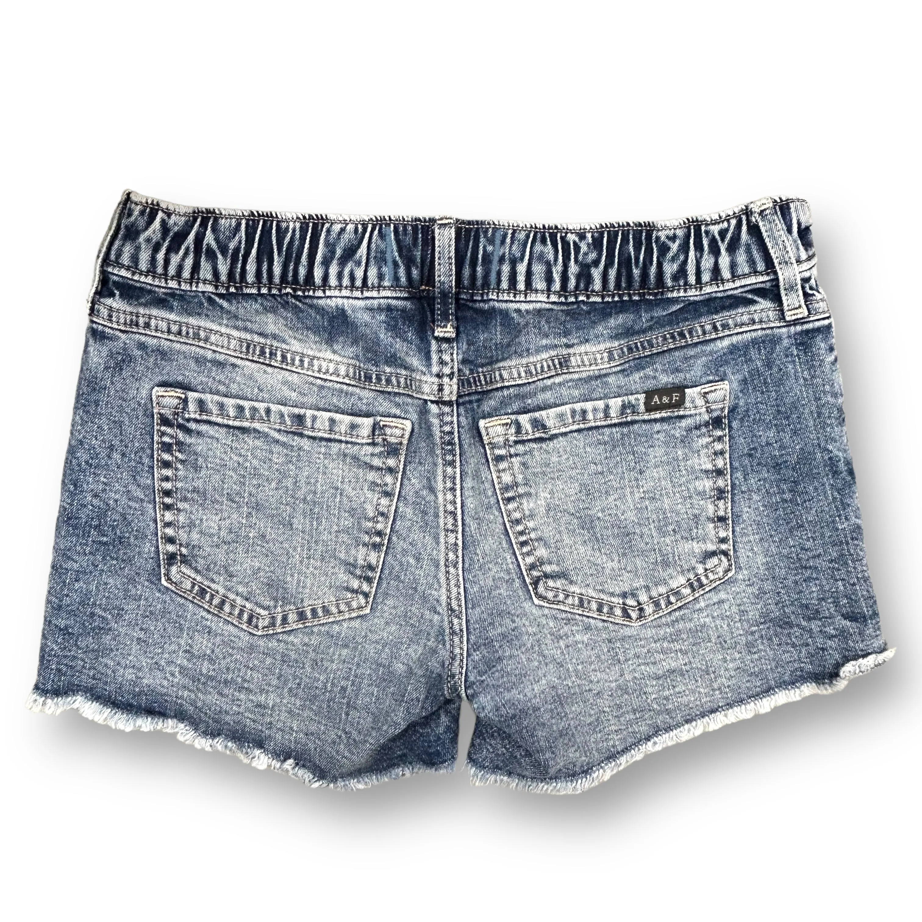 Abercrombie Kids Girls Size 11/12 Jean Shorts Distressed Denim Mid-Rise Midi