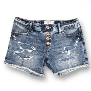 Abercrombie Kids Girls Size 11/12 Jean Shorts Distressed Denim Mid-Rise Midi