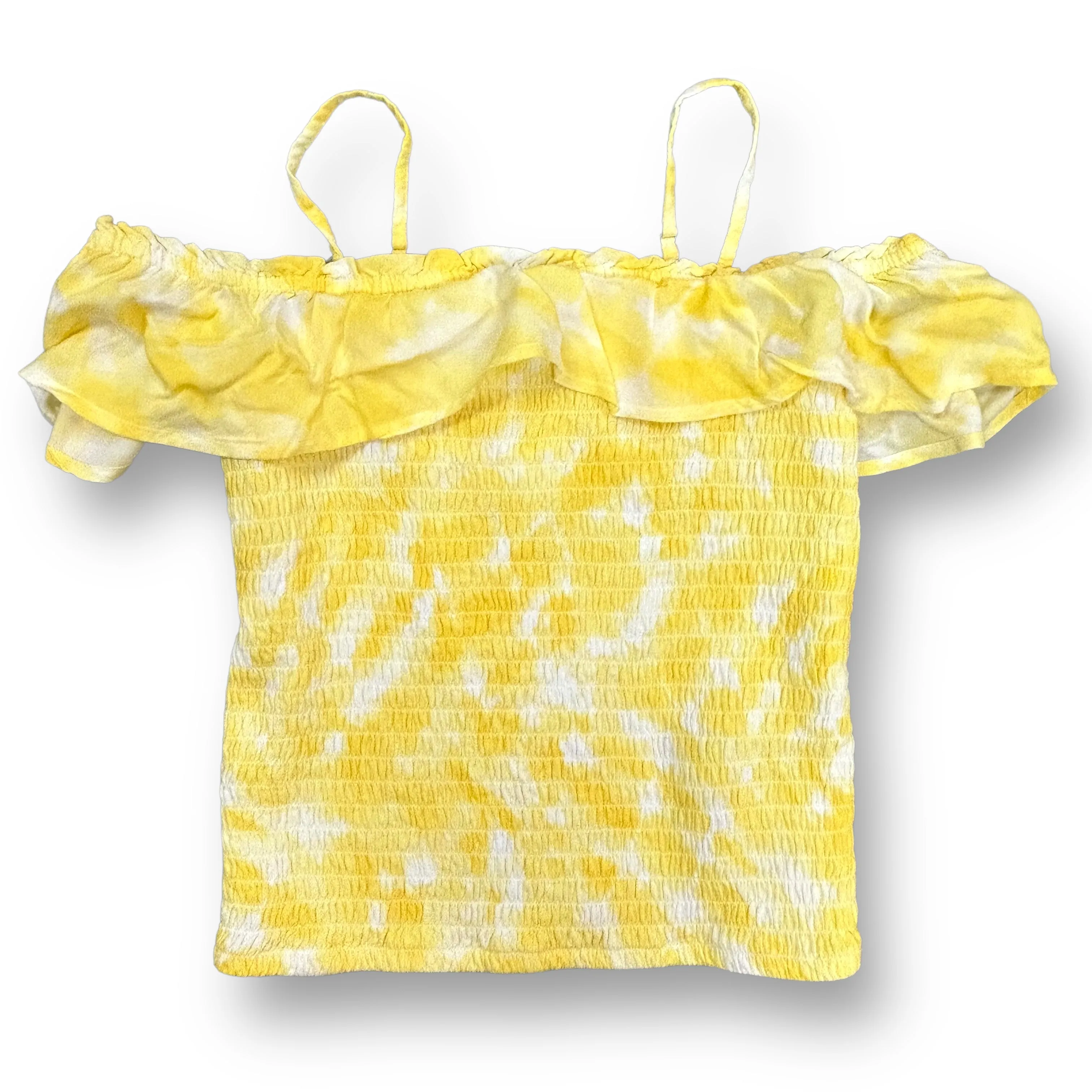 Abercrombie Kids Girls Size 11/12 Youth Yellow & White Cinched Blouse