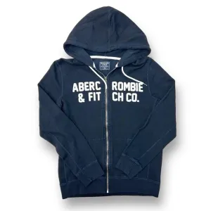 Abercrombie Men's XS Hoodie Classic Full Zip Navy Sweatshirt with Hood