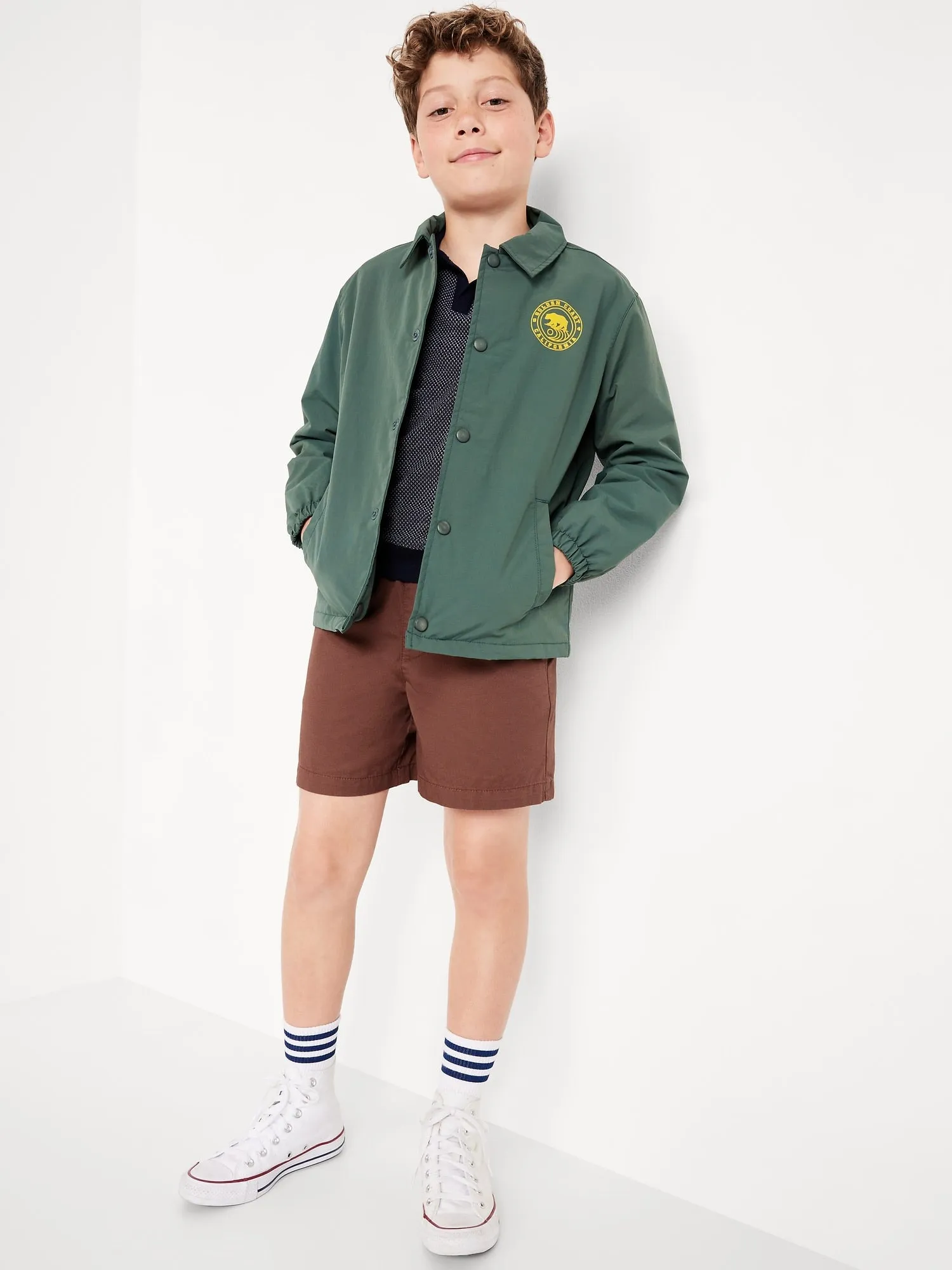 Above Knee Twill Pull-On Shorts for Boys