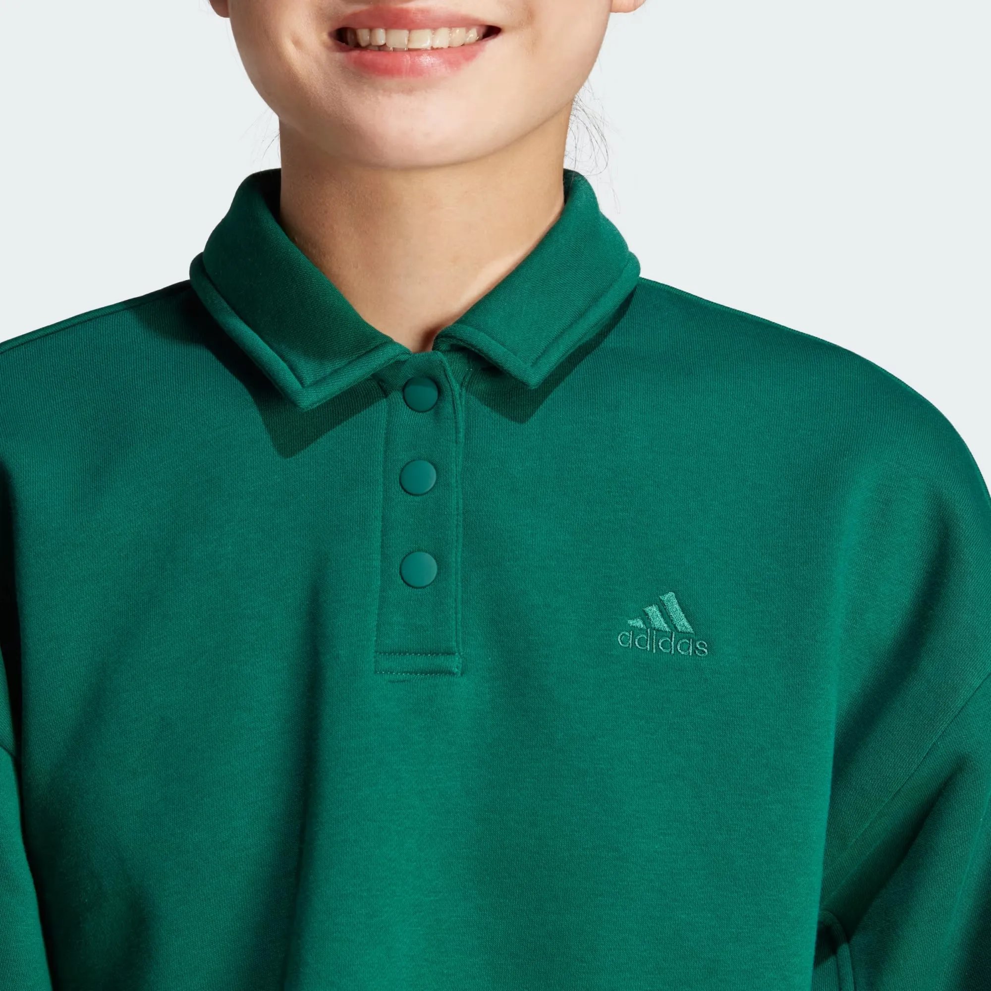Adidas All Szn Fleece Graphic Polo Sweatshirt - Women