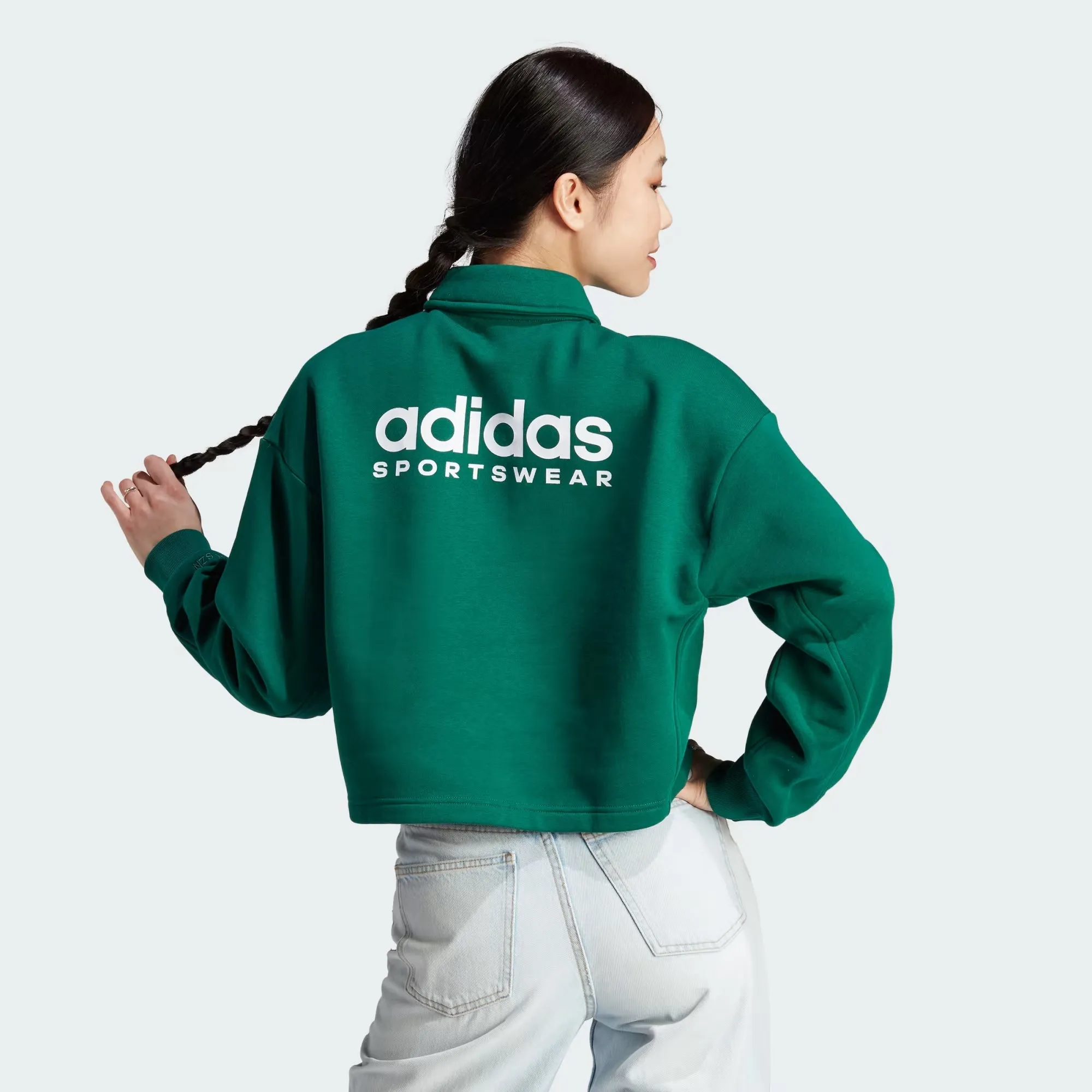 Adidas All Szn Fleece Graphic Polo Sweatshirt - Women