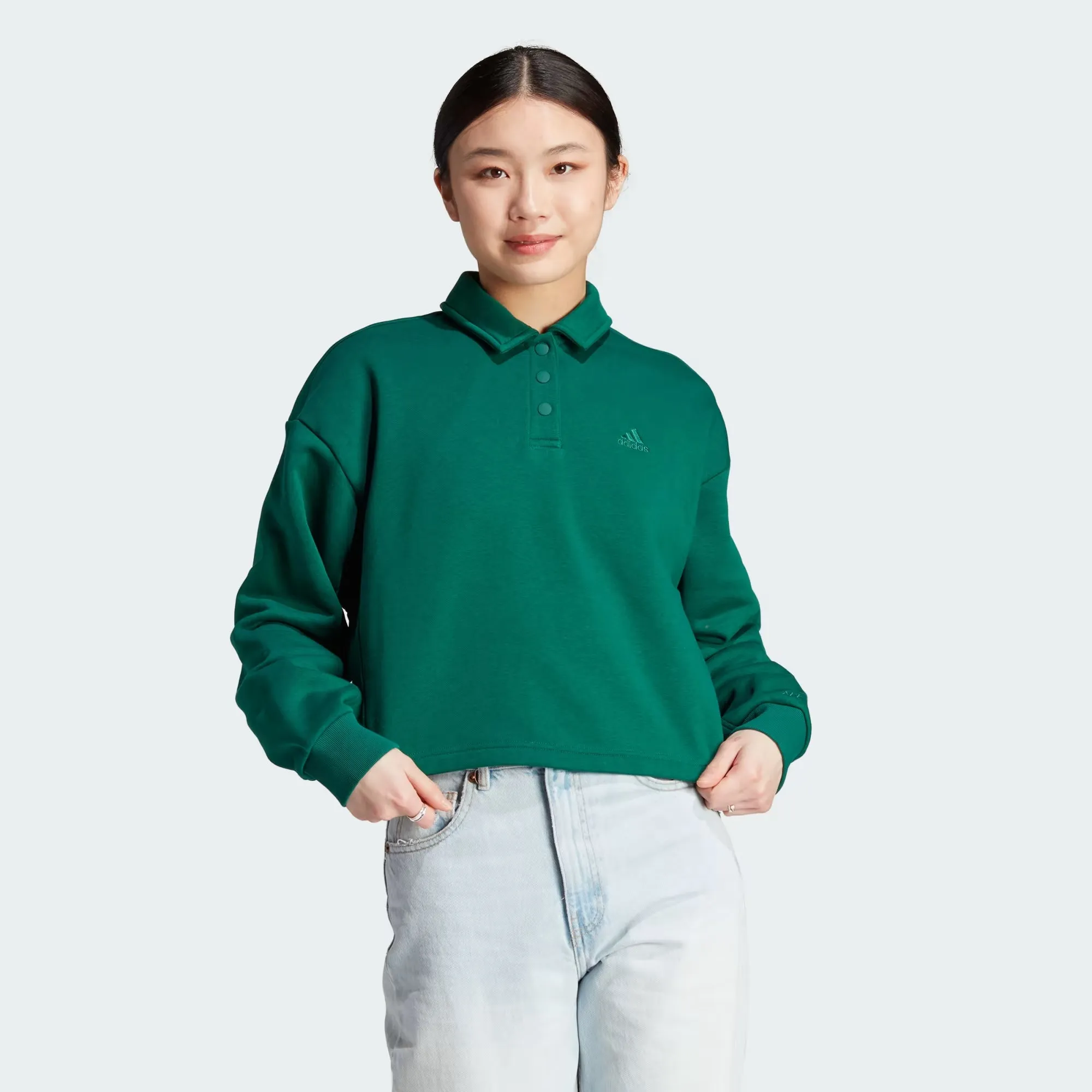 Adidas All Szn Fleece Graphic Polo Sweatshirt - Women