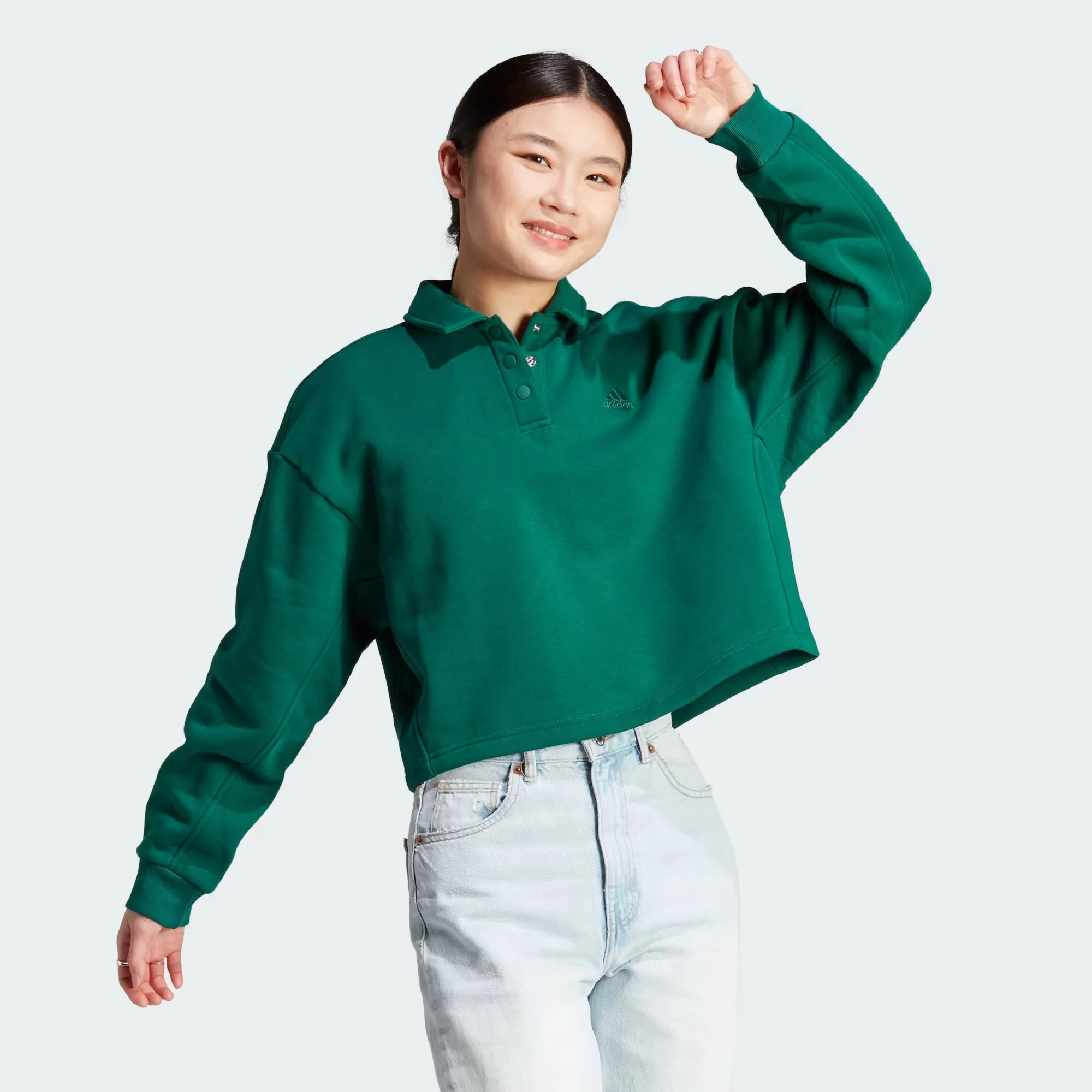 Adidas All Szn Fleece Graphic Polo Sweatshirt - Women