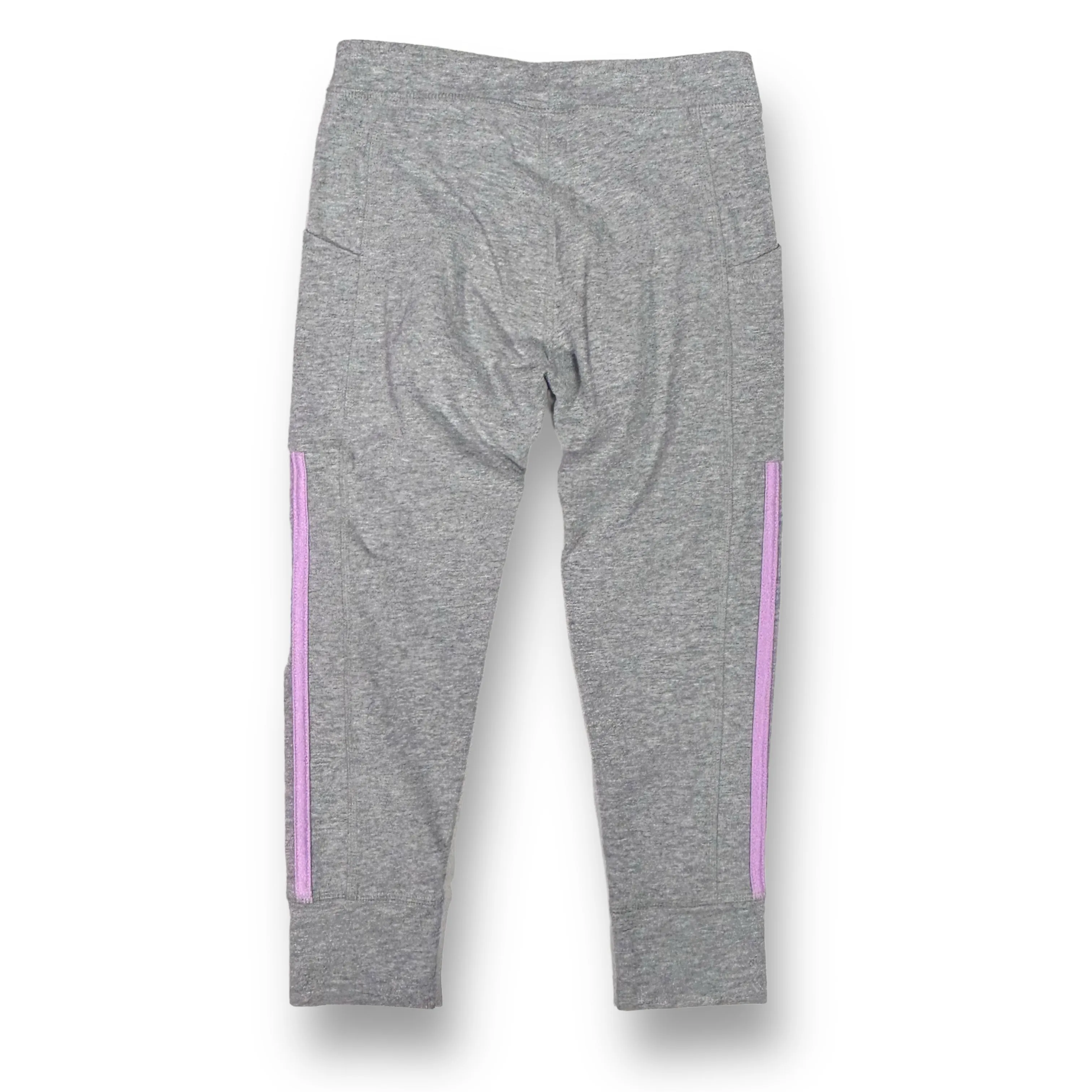 Adidas Size 10/12 Youth Girl Gray Athletic Capri Leggings with Pockets