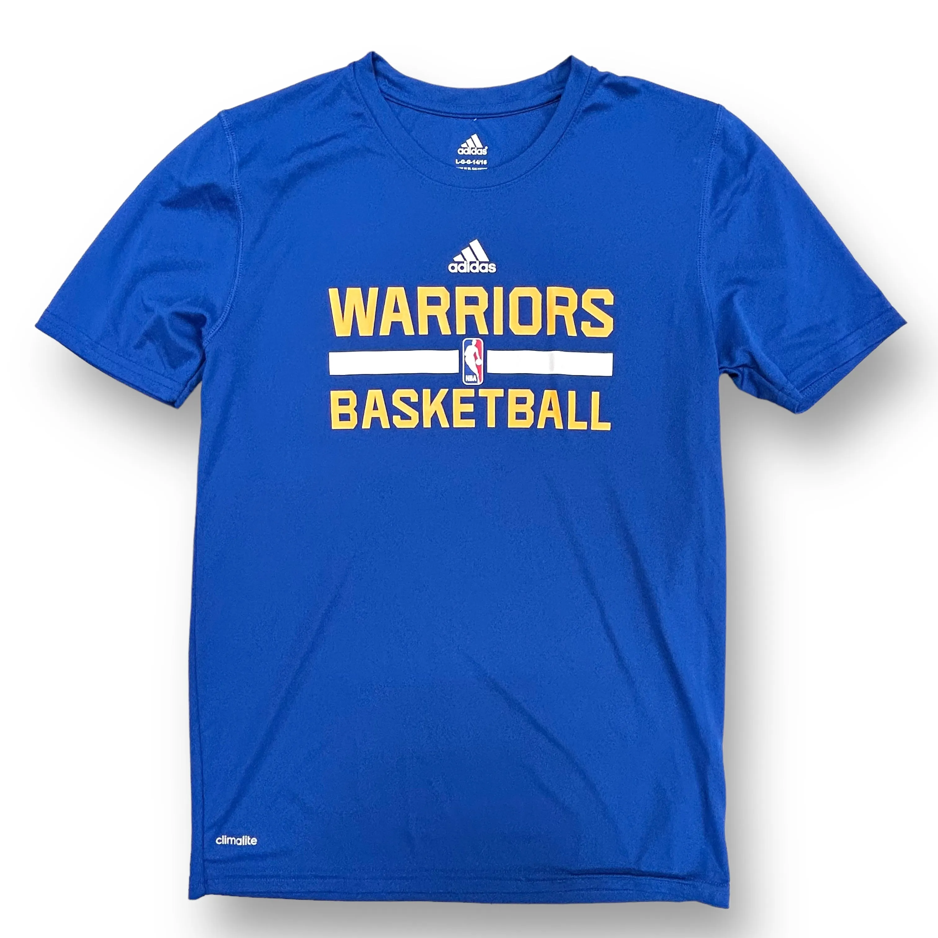 Adidas Youth Boys Size 14/16 Shirt NBA Golden State Warriors Basketball Tee