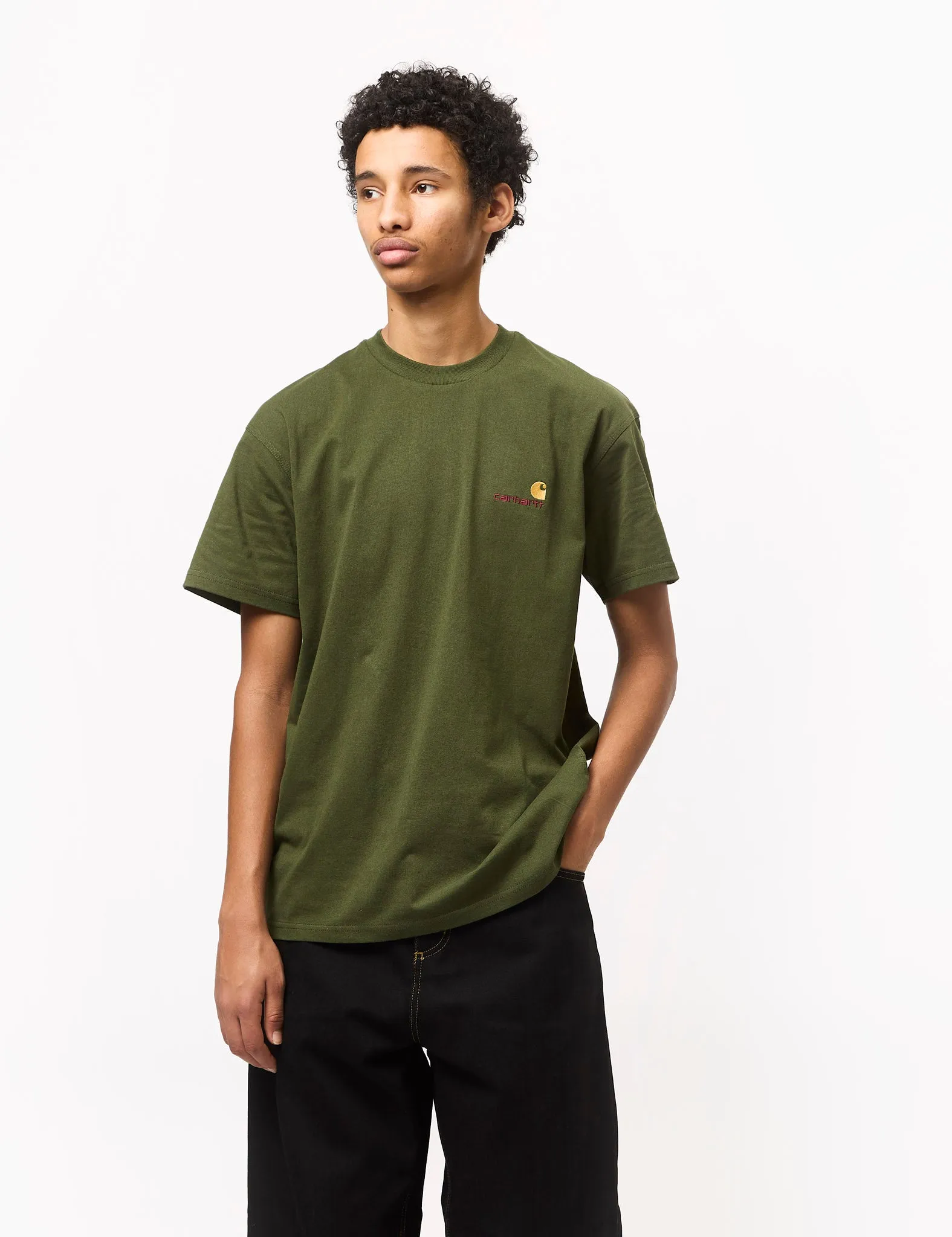 Affordable Luxury Carhartt WIP American Script T-Shirt (Loose) - Tarragon Green  Dont Miss Out!