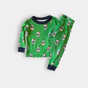 Affordable Luxury Hanna Andersson Green Santa Robot Long John Pajamas 80 cm 18-24 Months  Going Fast!