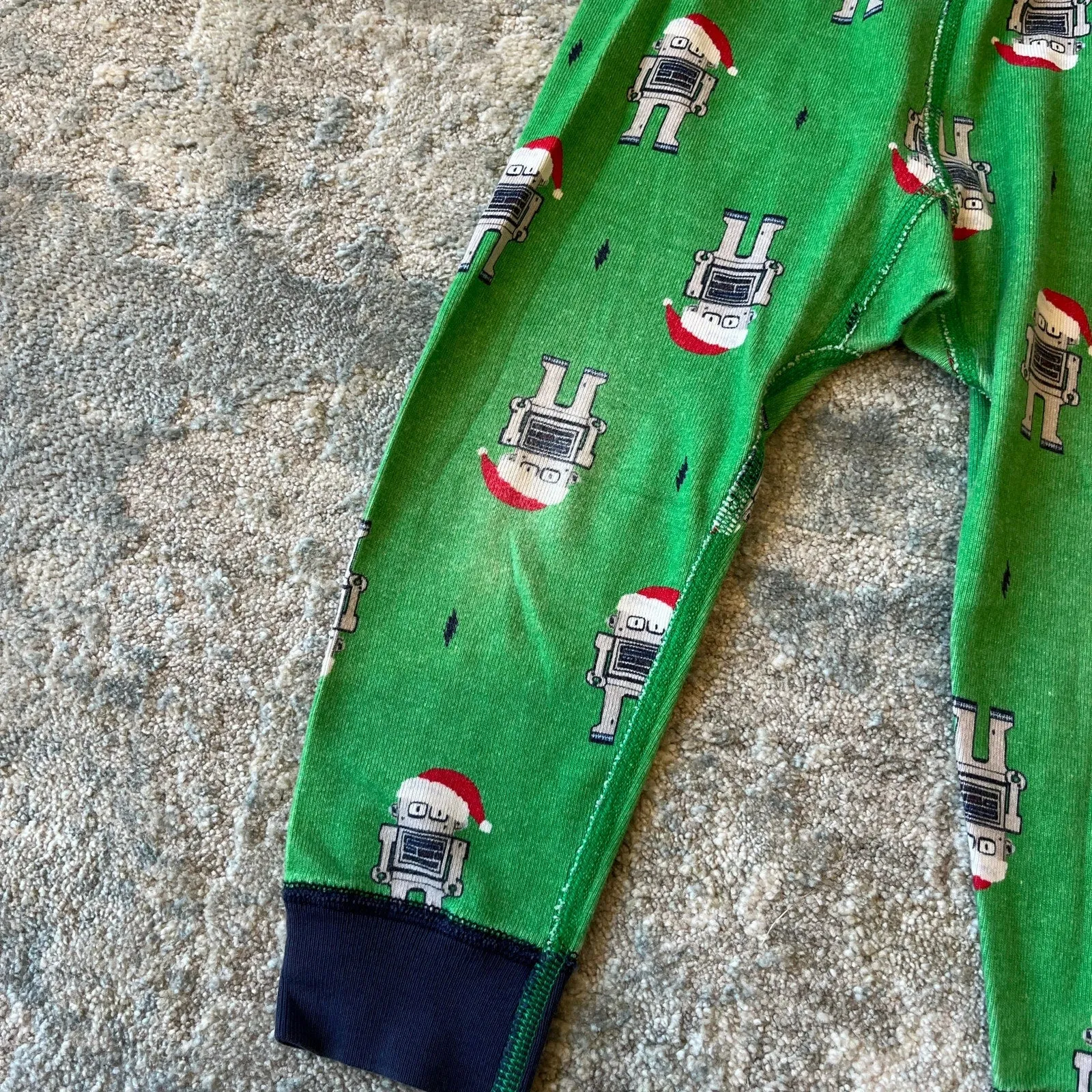 Affordable Luxury Hanna Andersson Green Santa Robot Long John Pajamas 80 cm 18-24 Months  Going Fast!
