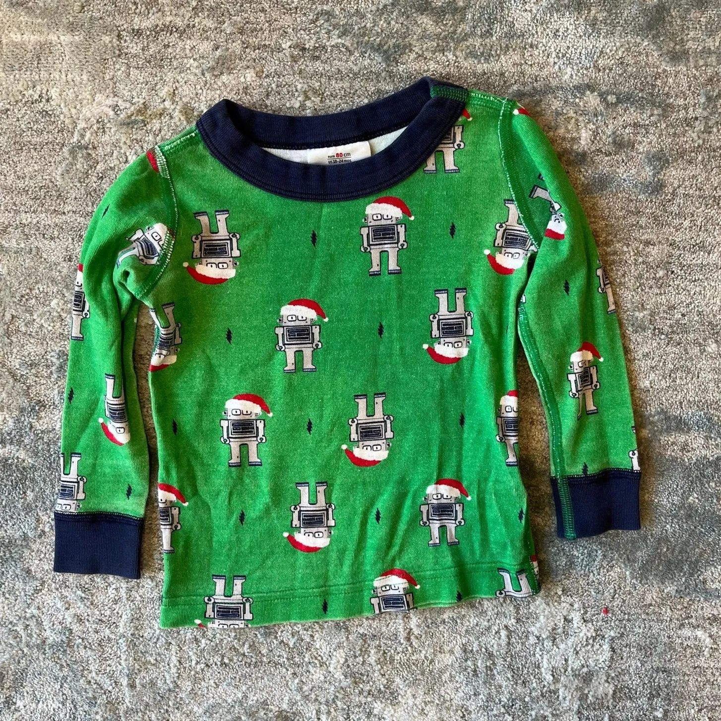 Affordable Luxury Hanna Andersson Green Santa Robot Long John Pajamas 80 cm 18-24 Months  Going Fast!