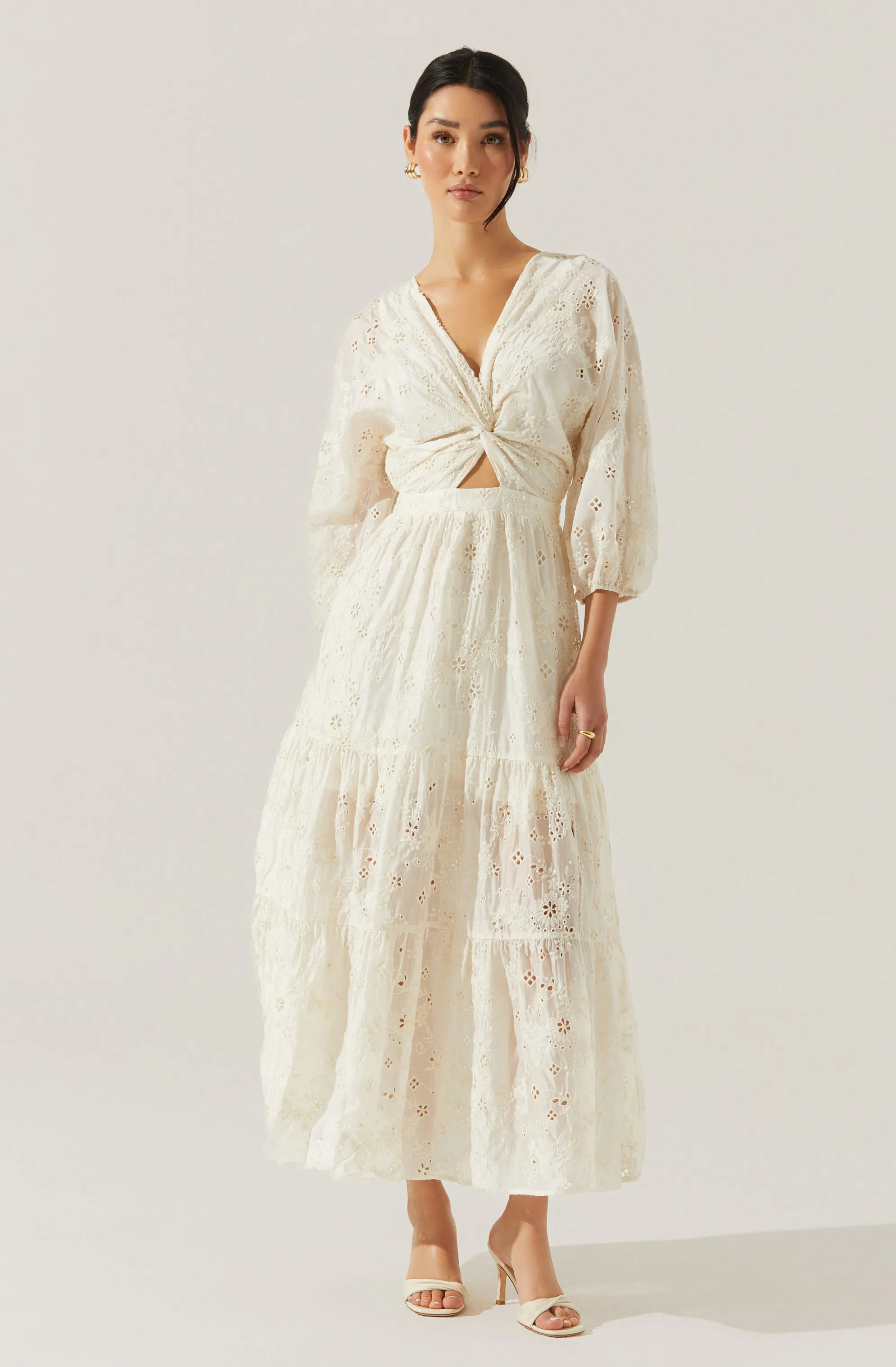 Affordable Luxury Jesalyn Floral Eyelet Maxi Dress  Limited Release!