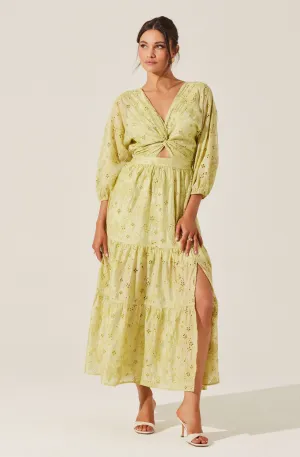 Affordable Luxury Jesalyn Floral Eyelet Maxi Dress  Limited Release!