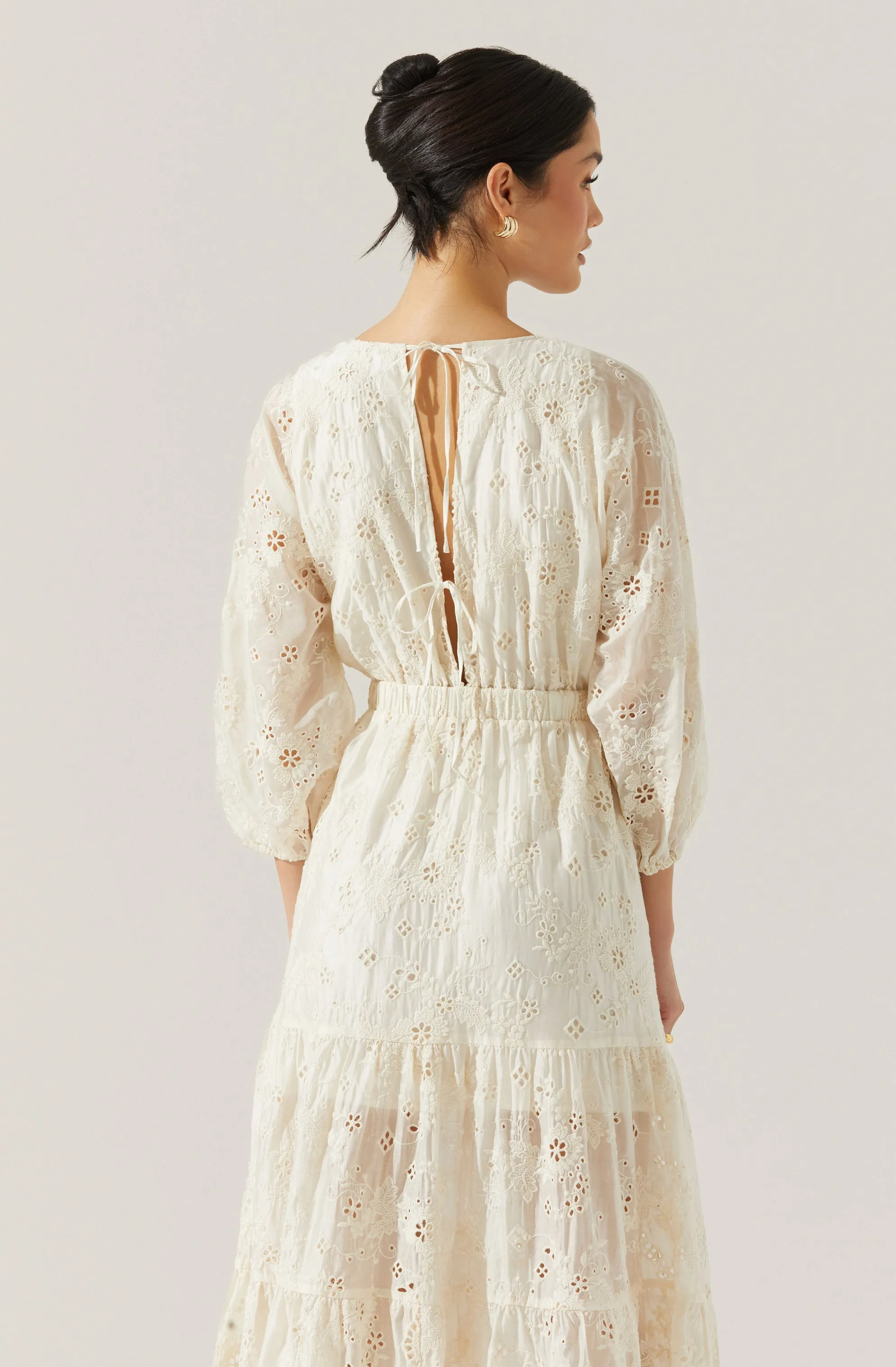 Affordable Luxury Jesalyn Floral Eyelet Maxi Dress  Limited Release!