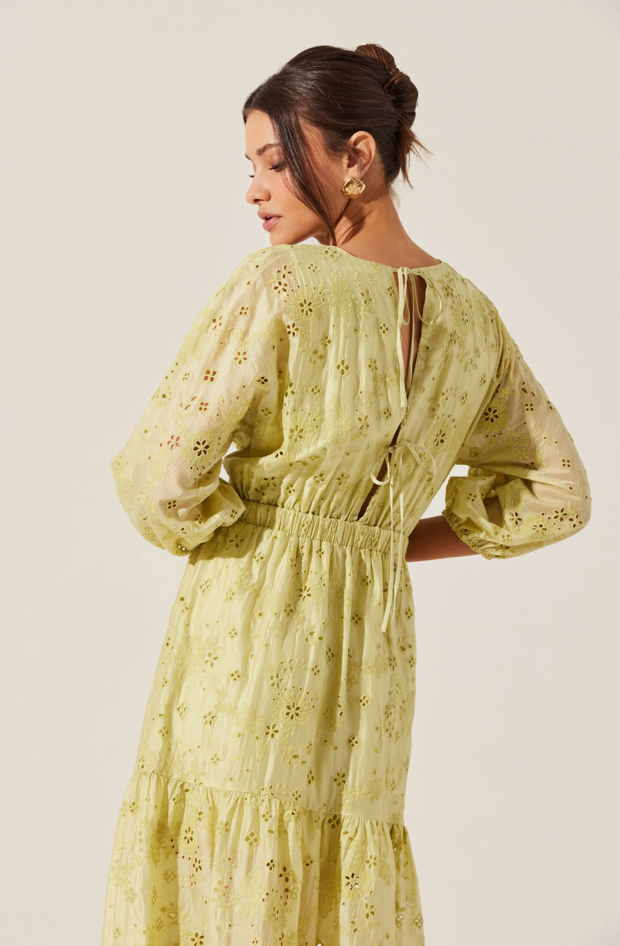 Affordable Luxury Jesalyn Floral Eyelet Maxi Dress  Limited Release!