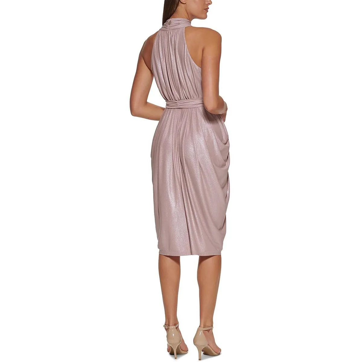 Affordable Luxury Womens Halter Midi Cocktail and Party Dress  Almost Gone!