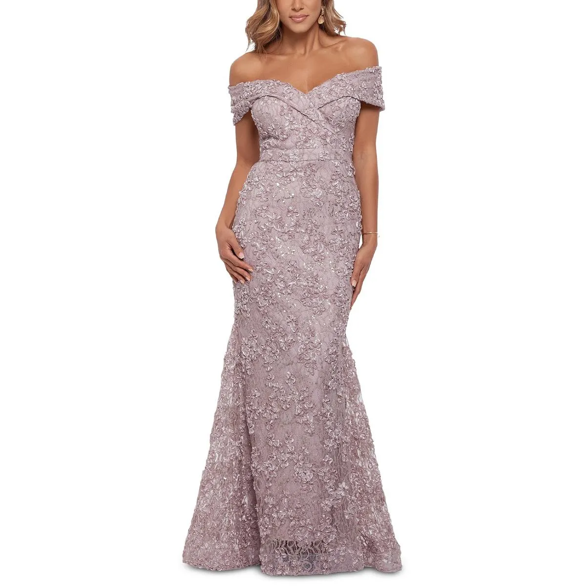Affordable Luxury Womens Lace Sequined Evening Dress  Today Only!
